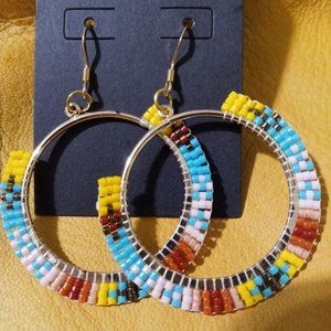 Beaded Hoop Earrings